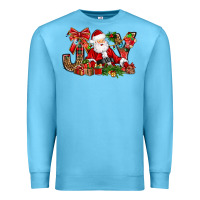 Ocean Blue joy christmas with santa bbs Premium Sweatshirt - BundleAndBundleShop