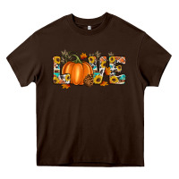 Chocolate Brown fall love Heavy Core Tee - Artiststas