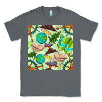Charcoal Heather geography class seamless pattern Classic Tee - BundleAndBundleShop