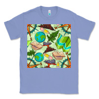Colony Blue geography class seamless pattern Classic Tee - BundleAndBundleShop