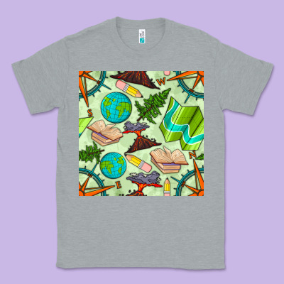 Geography Class Seamless Pattern Classic Tee Designed By Bundleandbundleshop