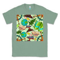 Sage geography class seamless pattern Classic Tee - BundleAndBundleShop