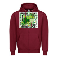 Burgundy st patricks day Zipper Hoodie - MaliasSmallBusiness