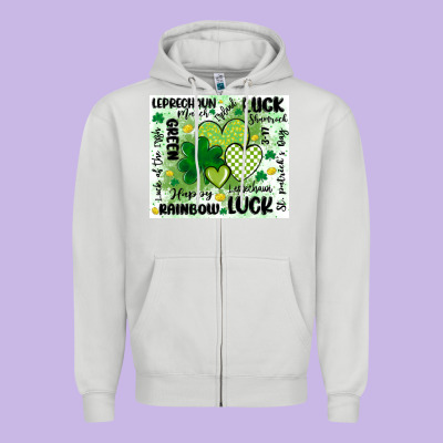 St Patricks Day Zipper Hoodie Designed By Maliassmallbusiness