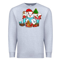 Heather Grey joy christmas with snowman bbs Premium Sweatshirt - BundleAndBundleShop
