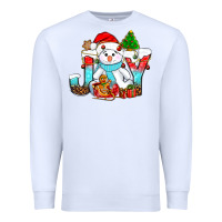 White joy christmas with snowman bbs Premium Sweatshirt - BundleAndBundleShop