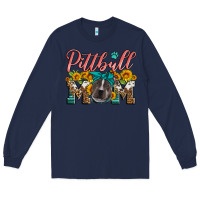 Navy pittbull mom Long Sleeve Tee - Artiststas