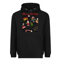 Black Merry Christmas Heavyweight Hoodie - MaliasSmallBusiness
