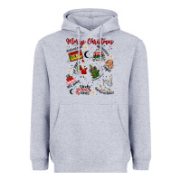 Heather Grey Merry Christmas Heavyweight Hoodie - MaliasSmallBusiness