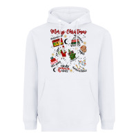 White Merry Christmas Heavyweight Hoodie - MaliasSmallBusiness