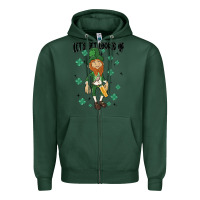 Sports Green let's get lucked up Zipper Hoodie - MaliasSmallBusiness