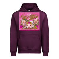 Mauve Wine pigs Urban Hoodie - TumblerDesignByShophia