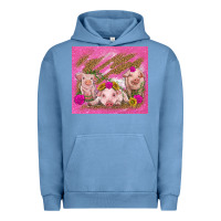 Pigment Pebble Blue pigs Urban Hoodie - TumblerDesignByShophia