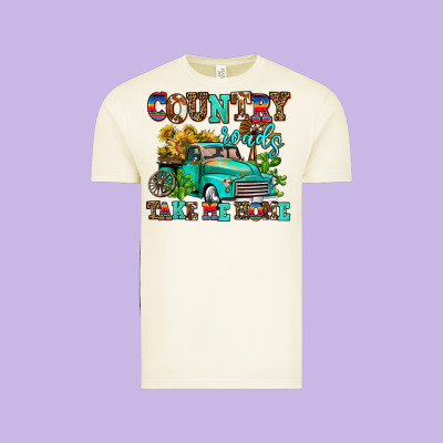 Country Roads Take Me Home Vintage Tee Designed By Adodesignshop