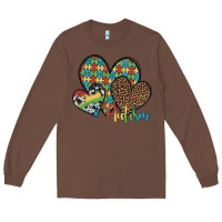 Chestnut autism hearts leopard cowhide Long Sleeve Tee - Artiststas