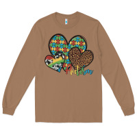 Toasted Coconut autism hearts leopard cowhide Long Sleeve Tee - Artiststas
