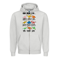 Dove Grey god says i am dinosaurs handsome Zipper Hoodie - MaliasSmallBusiness