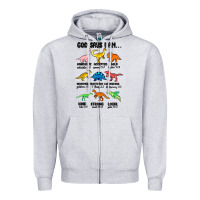 Heather Grey god says i am dinosaurs handsome Zipper Hoodie - MaliasSmallBusiness
