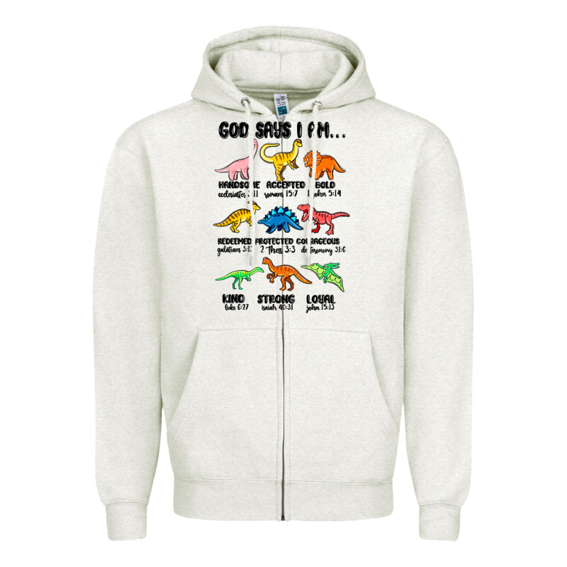 God Says I Am Dinosaurs Handsome Zipper Hoodie by MaliasSmallBusiness | Teevron
