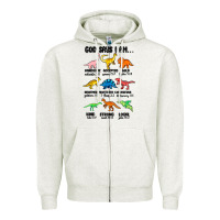 Oatmeal Heather god says i am dinosaurs handsome Zipper Hoodie - MaliasSmallBusiness