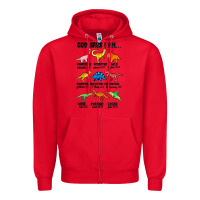 Red god says i am dinosaurs handsome Zipper Hoodie - MaliasSmallBusiness