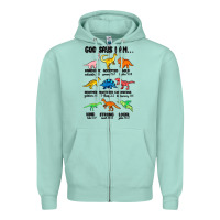 Seafoam god says i am dinosaurs handsome Zipper Hoodie - MaliasSmallBusiness
