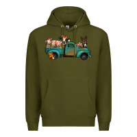 Army Green Farm Animals Truck Premium Hoodie - Bettercallsaul