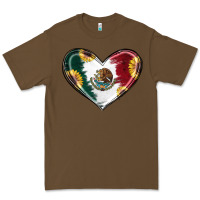 Cacao Sunflower Mexican Flag Heart Premium Tee - RanaPortraitStore