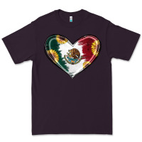 Plum Sunflower Mexican Flag Heart Premium Tee - RanaPortraitStore