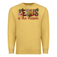 Antique Gold jesus is the reason christmas bbs Premium Sweatshirt - BundleAndBundleShop