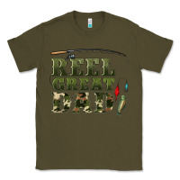 Army Green reel great dad Classic Tee - Artiststas