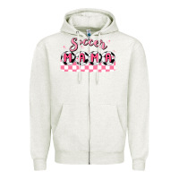 Oatmeal Heather soccer mama Zipper Hoodie - MaliasSmallBusiness