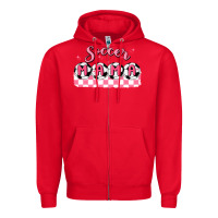 Red soccer mama Zipper Hoodie - MaliasSmallBusiness