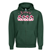Sports Green soccer mama Zipper Hoodie - MaliasSmallBusiness