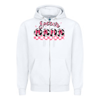 White soccer mama Zipper Hoodie - MaliasSmallBusiness