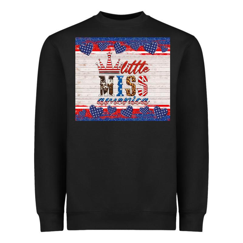4th Of July Little Miss America Heavyweight Sweatshirt by HRA Design Shop | Teevron