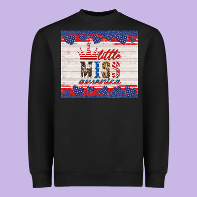 4th Of July Little Miss America Heavyweight Sweatshirt Designed By Hra Design Shop
