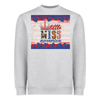 Heather Grey 4th of july little miss America Heavyweight Sweatshirt - HRA Design Shop