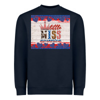 Navy 4th of july little miss America Heavyweight Sweatshirt - HRA Design Shop
