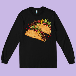 Mexican Taco's Long Sleeve Tee Designed By Adodesignshop