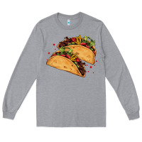 Heather Grey mexican taco's Long Sleeve Tee - AdoDesignShop