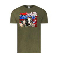 Vintage Olive red white moo Vintage Tee - AdoDesignShop