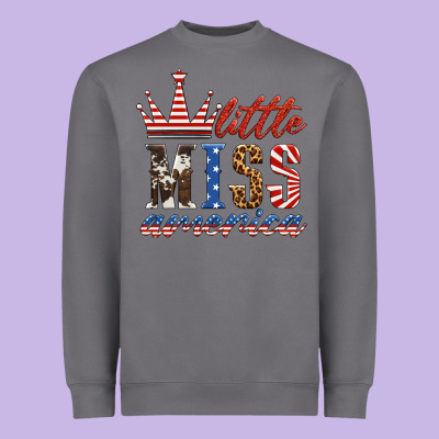 Little Miss America Heavyweight Sweatshirt Designed By Hra Design Shop