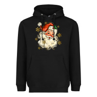 Black Christmas Santa Heavyweight Hoodie - MaliasSmallBusiness
