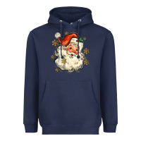 Navy Christmas Santa Heavyweight Hoodie - MaliasSmallBusiness