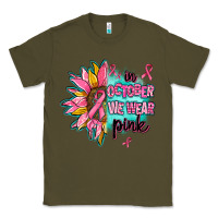 Army Green sunflower in october we wear pink Classic Tee - AdoDesignShop