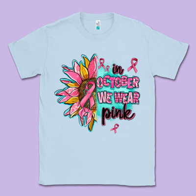 Sunflower In October We Wear Pink Classic Tee Designed By Adodesignshop