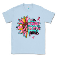 Dusty Blue sunflower in october we wear pink Classic Tee - AdoDesignShop