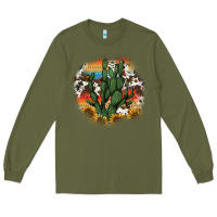 Army Green cowhide aztec sunflowers cactus Long Sleeve Tee - AdoDesignShop