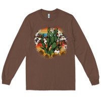 Chestnut cowhide aztec sunflowers cactus Long Sleeve Tee - AdoDesignShop